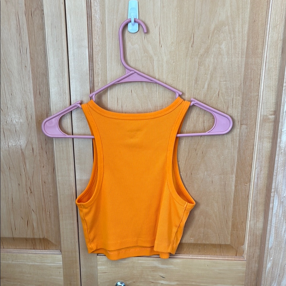 Wild Fable Orange Ribbed Crop Top - Picture 2 of 3